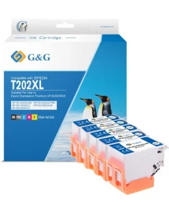 C13T02G74010 / 202XL - cartouches qualité premium compatible Epson - multipack 5 couleurs : noire, cyan, magenta, jaune