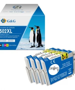 C13T02W64010 / 502XL - cartouches qualité premium compatible Epson - multipack 4 couleurs : noire, cyan, magenta, jaune