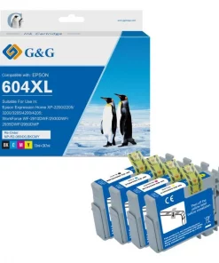 C13T10H64010 / 604XL - cartouches qualité premium compatible Epson - multipack 4 couleurs : noire, cyan, magenta, jaune