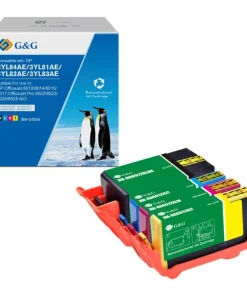 3YP34AE / 912XL - cartouches qualité premium compatible HP - multipack 4 couleurs : noire, cyan, magenta, jaune