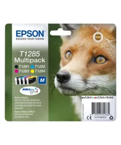 Epson T1285 Renard - Pack de 4 - noir, cyan, magenta, jaune - cartouche d'encre de marque