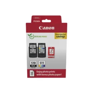 Canon PG-510/CL-511 - Pack de 2 - noir, couleur (cyan, magenta, jaune) - cartouche d'encre de marque