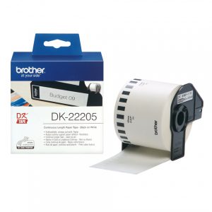 BROTHER DK22205 Ruban continu Papier adhésif (30m) 62 mm Noir/Blanc
