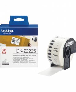 BROTHER DK22225 Ruban continu Papier adhésif (30m) 38 mm Noir/Blanc