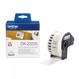 BROTHER DK22225 Ruban continu Papier adhésif (30m) 38 mm Noir/Blanc
