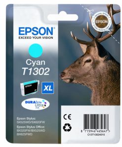 EPSON Cartouche Cerf T1302 Encre DURABrite Ultra Cyan XL 10,1ml