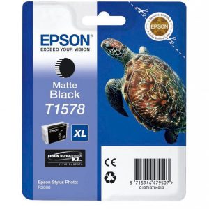 EPSON Cartouche Tortue T1578 Encre UC K3 VM Noir mat 25,9ml