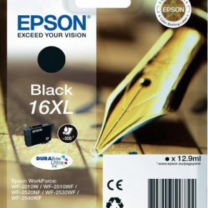 EPSON Cartouche Stylo à plume 16XL Encre Durabrite Noir XL 12,9ml