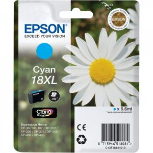 EPSON Cartouche Pâquerette 18XL Encre Claria Home Cyan XL 6,6ml