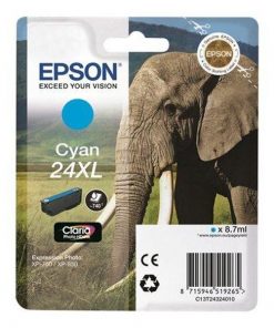 EPSON Cartouche Eléphant 24XL Encre Claria Photo HD Cyan 8,7ml