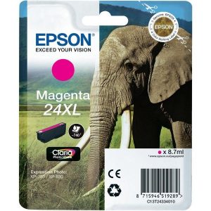 EPSON Cartouche Eléphant 24XL Encre Claria Photo HD Magenta 8,7ml