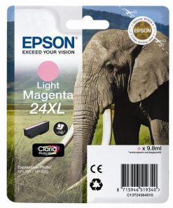 EPSON Cartouche Eléphant 24XL Encre Claria Photo HD M clair 9,8ml