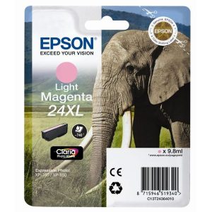 EPSON Cartouche Eléphant 24XL Encre Claria Photo HD M clair 9,8ml