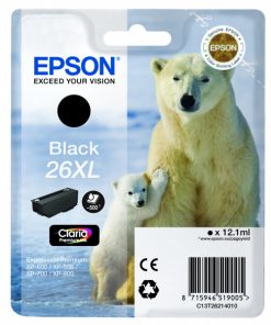 EPSON Cartouche Ours Polaire 26XL Encre Claria Premium Noir 12,2ml