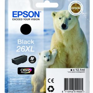 EPSON Cartouche Ours Polaire 26XL Encre Claria Premium Noir 12,2ml