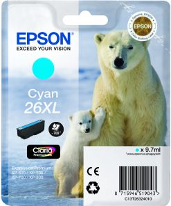 EPSON Cartouche Ours Polaire 26XL Encre Claria Premium Cyan 9,7ml