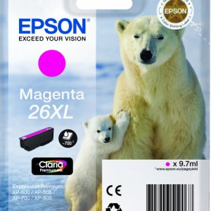 EPSON Cartouche Ours Polaire 26XL Encre Claria Premium Magenta 9,7ml