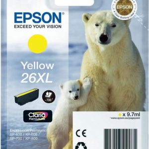 EPSON Cartouche Ours Polaire 26XL Encre Claria Premium Jaune 9,7ml