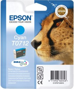 EPSON Cartouche Guépard T0712 Encre DURABrite Ultra Cyan 5,5ml