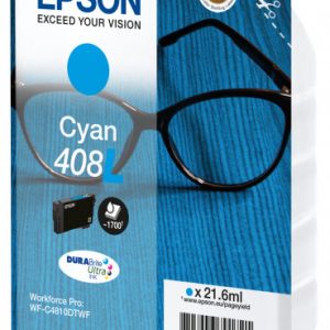 EPSON Cartouche Lunettes 408L Encre Durabrite ultra Cyan 21,6ml