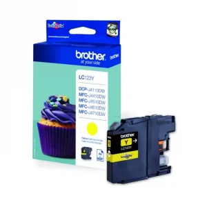 LC123Y - cartouche de marque Brother - jaune