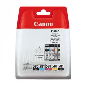 2024C006 / PGI-580 CLI-581 - cartouches de marque Canon - multipack 5 couleurs : noire, cyan, magenta, jaune