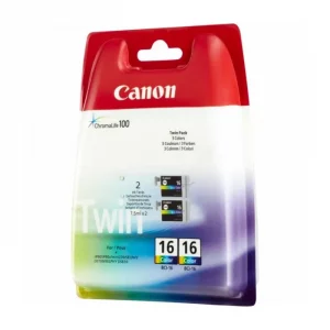 9818A002 / BCI-16 C - cartouche de marque Canon - multicouleur - pack de 2