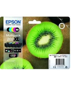 C13T02G74010 / 202XL - cartouches de marque Epson - multipack 5 couleurs : noire, cyan, magenta, jaune