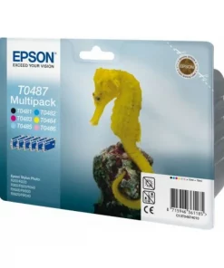 C13T04874010 / T0487 - cartouches de marque Epson - multipack 6 couleurs : noire, cyan, magenta, jaune