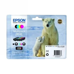 C13T26364010 / 26XL - cartouches de marque Epson - multipack 4 couleurs : noire, cyan, magenta, jaune