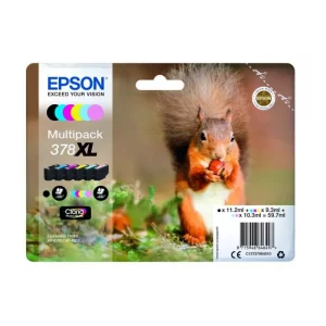 C13T37984010 / 378XL - cartouches de marque Epson - multipack 6 couleurs : noire, cyan, magenta, jaune